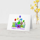 Carte Fête des Aliens Anniversaire (Fleur jaune)