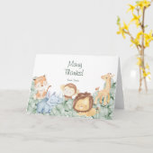 Carte Fête des animaux sauvages du safari (Fleur jaune)