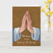 Carte Fête des bénédictions de Saint-Georges Praying Han (Fleur jaune)