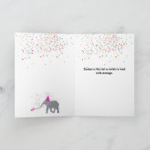 Carte Fête des éléphants - Fêtes des animaux Nouvel An (Intérieur)