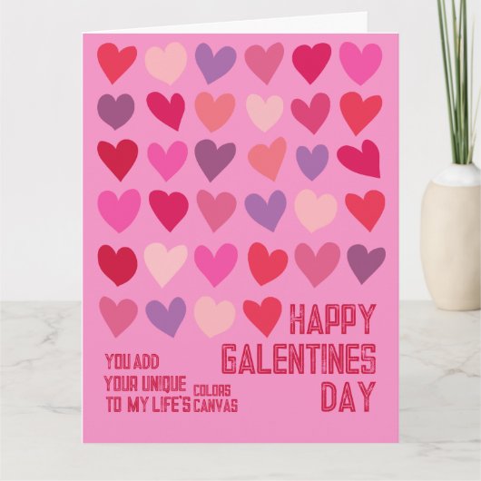 Carte Fête des Galentines  Art Meilleures Amies Cœurs Ro (Devant)