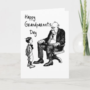 Carte Fête Des Grands-Parents - Grand-Père Et Enfants