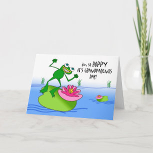 Carte Fête des grands-parents Hoppy, Grenouille drôle à