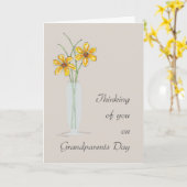 Carte Fête des Grands-Parents Pensée pour vous avec Deux (Fleur jaune)