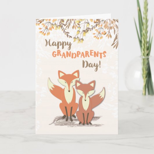 Carte Fête des grands-parents, Renards (Devant)