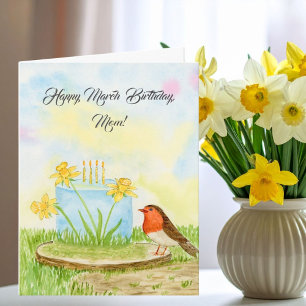 Carte Fête des mamans en mars Joyeux anniversaire Jonqui