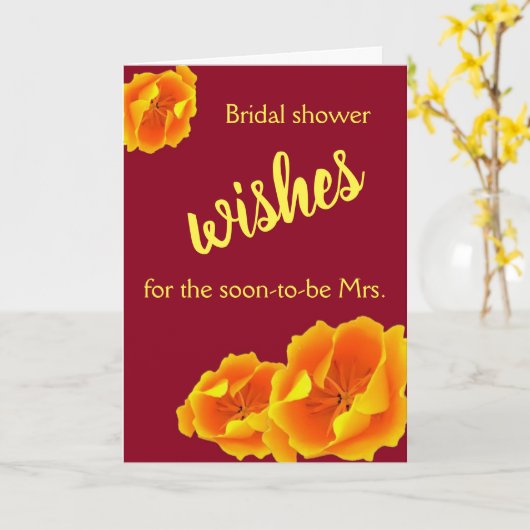 Carte Fête des mariées (Fleur jaune)