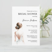 Carte Fête des mariées à l'aquarelle Bride douche Invita (Debout devant)