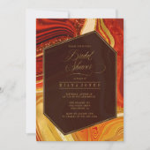 Carte Fête des mariées Agate Abstraite Hot Orange ID827 (Devant)