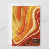 Carte Fête des mariées Agate Abstraite Hot Orange ID827 (Dos)