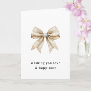 Carte Fête des mariées chic Crème argentée Glam Bow