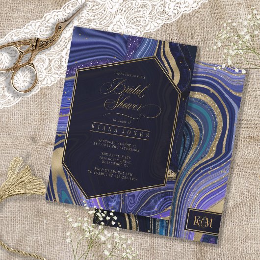 Carte Fête des mariées d'âge Abstraite, minuit ID827