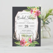 Carte Fête des mariées d'Antler de cerf tropical de Boho (Debout devant)