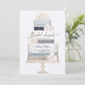 Carte Fête des mariées de gâteau à fleurs nautiques (Debout devant)