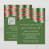 Carte Fête des mariées de Mariage de code QR - Mention R (Devant / Derrière)