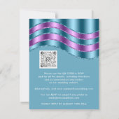 Carte Fête des mariées de Mariage de code QR violet bleu (Dos)