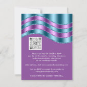 Carte Fête des mariées de Mariage de code QR violet viol (Dos)