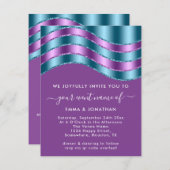 Carte Fête des mariées de Mariage de code QR violet viol (Devant / Derrière)