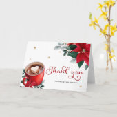 Carte Fête des mariées de Noël Merci (Fleur jaune)