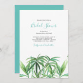 Carte Fête des mariées de plage tropicale aquarelle (Devant / Derrière)