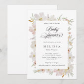 Carte Fête des mariées des fleurs d'aquarelle crème et b (Devant / Derrière)