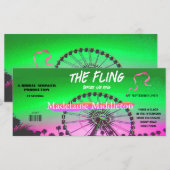 Carte Fête des mariées Festival d'été moderne Fling (Devant / Derrière)