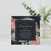 Carte Fête des mariées fleurie de minuit par la poste (Debout devant)