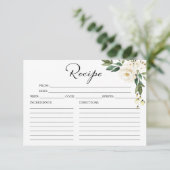 Carte Fête des mariées Florale blanche verte Recettes Ca (Debout devant)