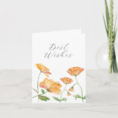 Carte Fête des mariées Florale Orange Aquarelle (Devant)