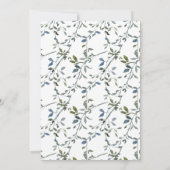 Carte Fête des mariées florale verte en argent Sage (Dos)