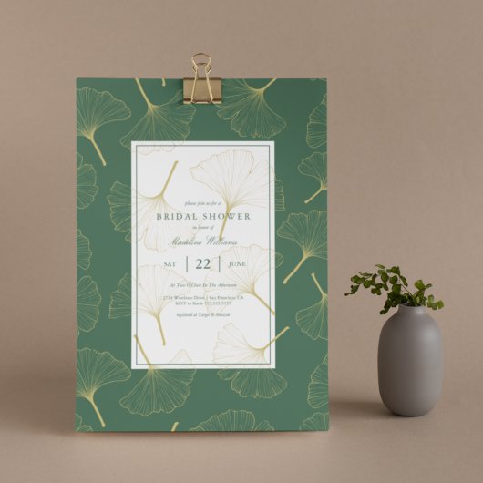 Carte FÊTE DES MARIÉES Ginkgo Leaf