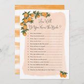 Carte Fête des mariées Jeu Comment bien connaissez-vous  (Devant / Derrière)