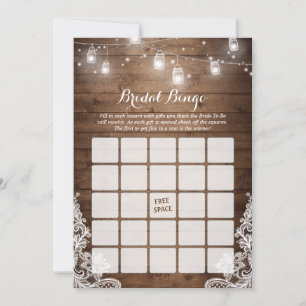 Carte Fête des mariées Jeu de Bingo Rustic String Lights
