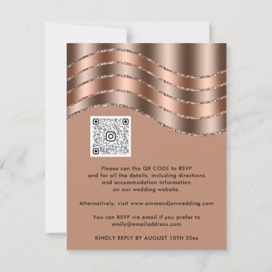 Carte Fête des mariées Mariage de code QR Anniversaire R (Dos)