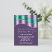 Carte Fête des mariées Mariage de code QR violet Emerald (Debout devant)