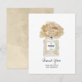 Carte Fête des mariées Merci Champagne Peonies (Devant / Derrière)