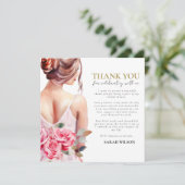 Carte Fête des mariées moderne Mariage aquarelle, Merci (Debout devant)
