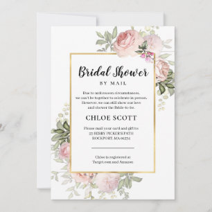 Carte Fête des mariées par Mail Rose Rose Rose Floral In