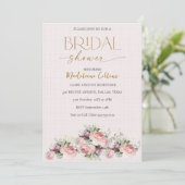 Carte Fête des mariées personnalisée Bouquet Rose Invita (Debout devant)