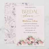 Carte Fête des mariées personnalisée Bouquet Rose Invita (Devant / Derrière)