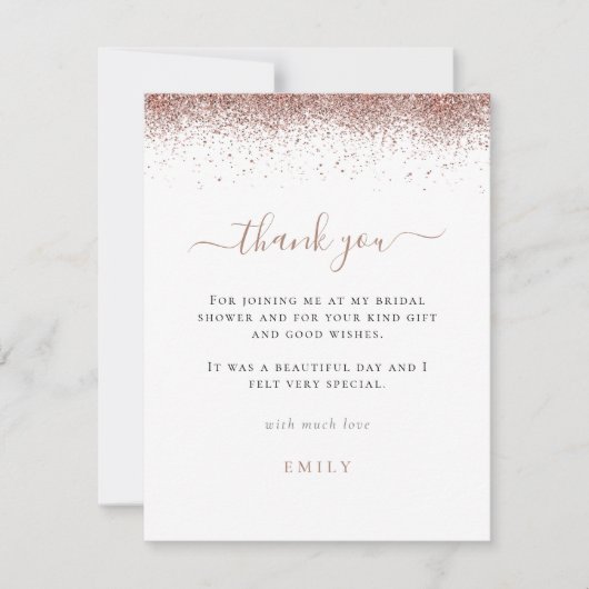 Carte Fête des mariées photo rose Parties scintillant or (Devant)