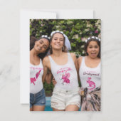 Carte Fête des mariées photo rose Parties scintillant or (Dos)