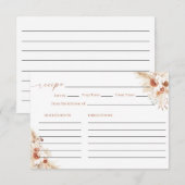 Carte Fête des mariées Recette, Bouquet Floral Boh (Devant / Derrière)