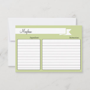 Carte Fête des mariées Recette - Vert