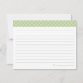 Carte Fête des mariées Recette - Vert (Dos)