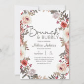 Carte Fête des mariées Rose rouge Blush Brunch (Devant)