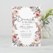 Carte Fête des mariées Rose rouge Blush Brunch (Debout devant)