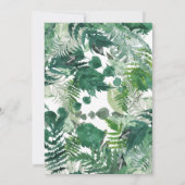 Carte Fête des mariées verte feuillue à la main (Dos)