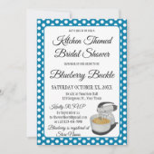 Carte Fête des mariées Vintages Pois Bows Bleu (Devant)