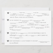 Carte Fête des mariées Vows jeu d'improvisation - Vert (Devant)